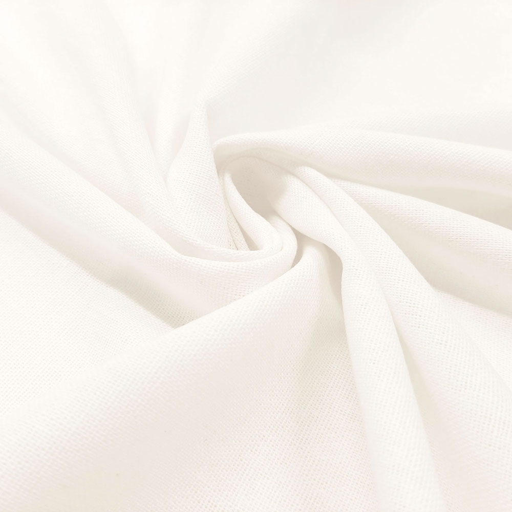 Bella – natürliches Leinen Baumwoll Gewebe -Leinen-Weiß