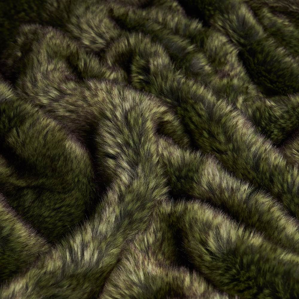 Forest Wolf Webpelz (dunkelgrün/beige-braun)
